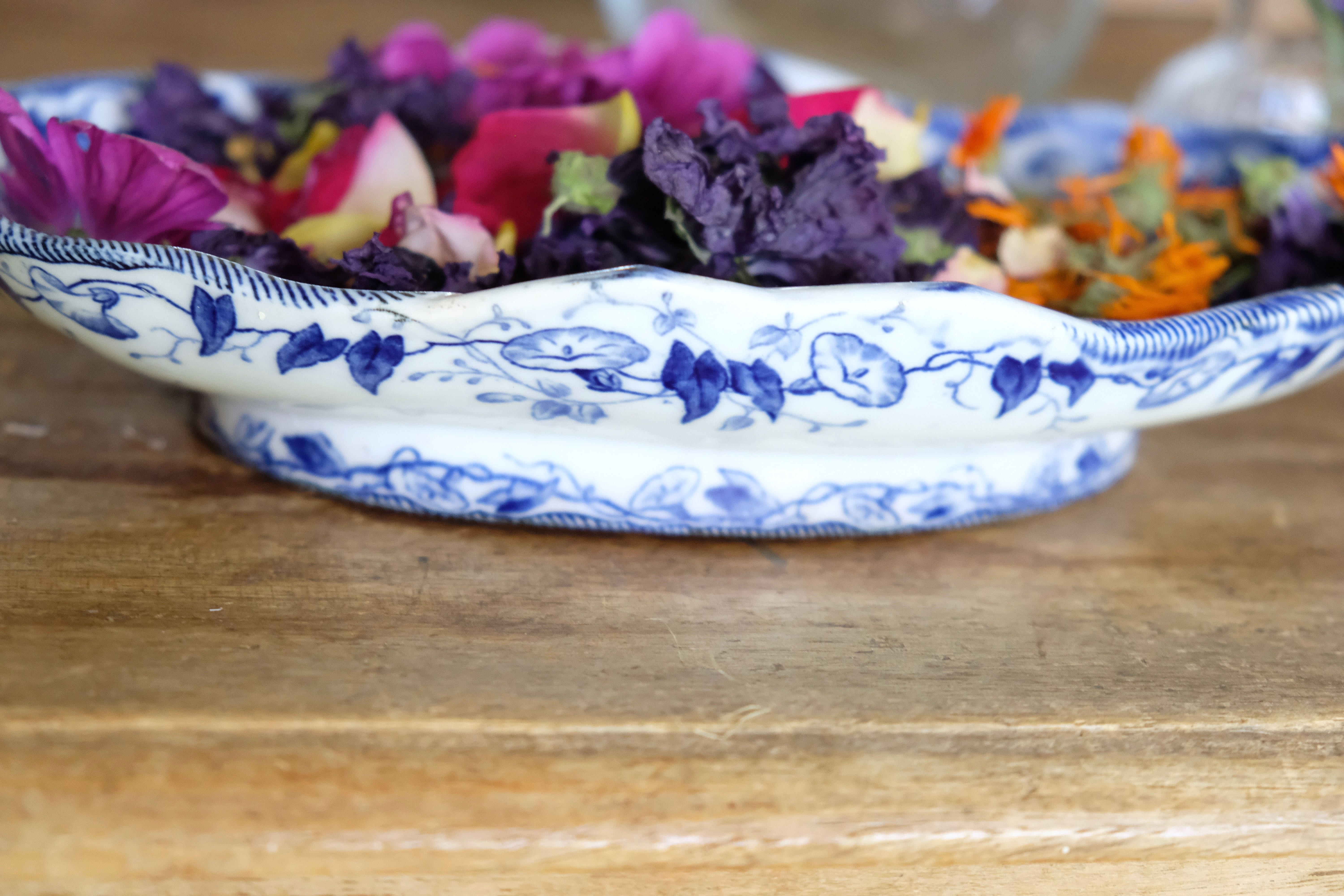 Ravier in porcelain, Ironstone, model Flora, Creil & Montereau XIXth