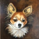 Oil on canvas dog portrait
