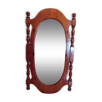 Oval wooden mirror