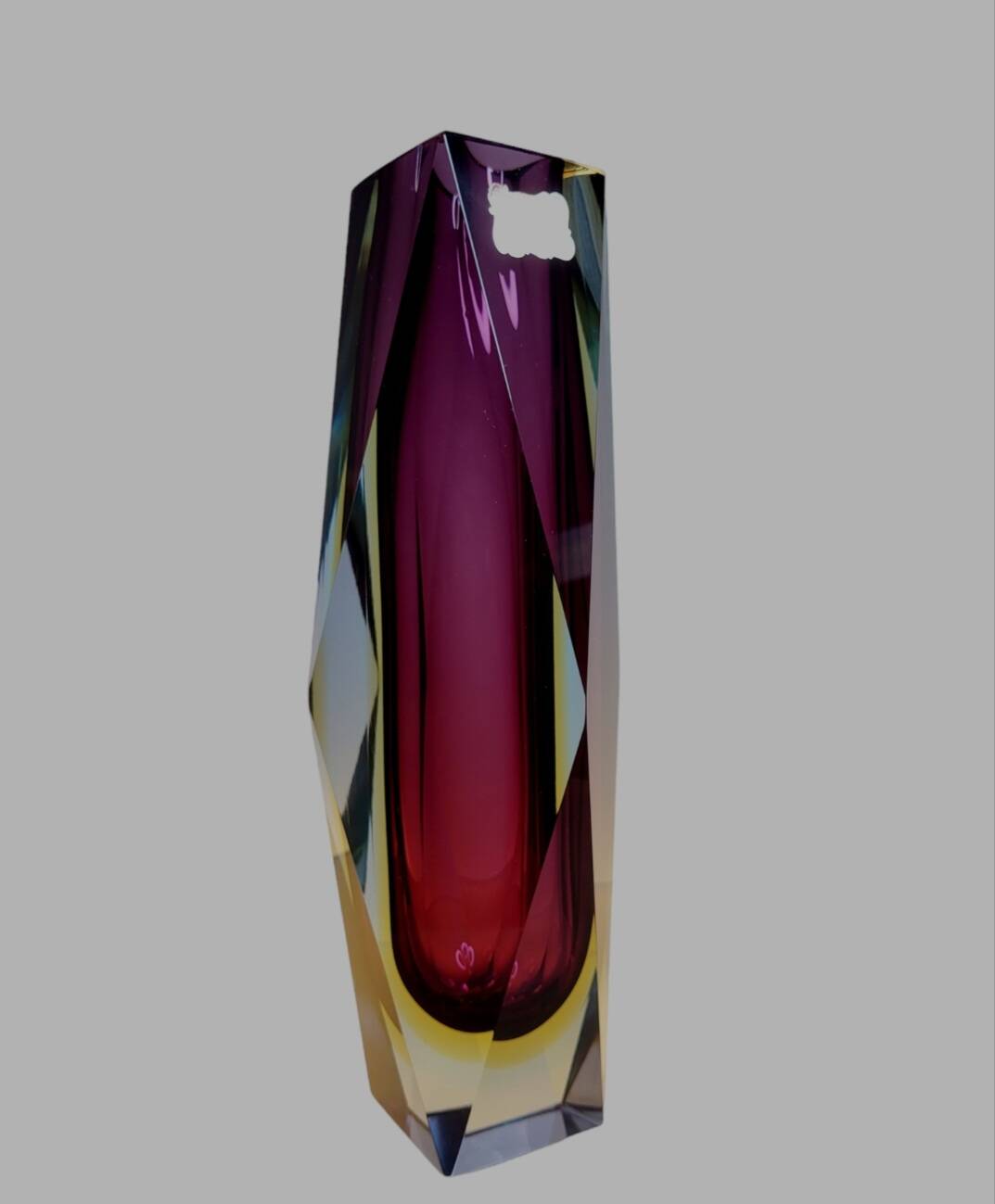 Vase Sommerso Flavio Poli en verre de Murano, Italie 1970