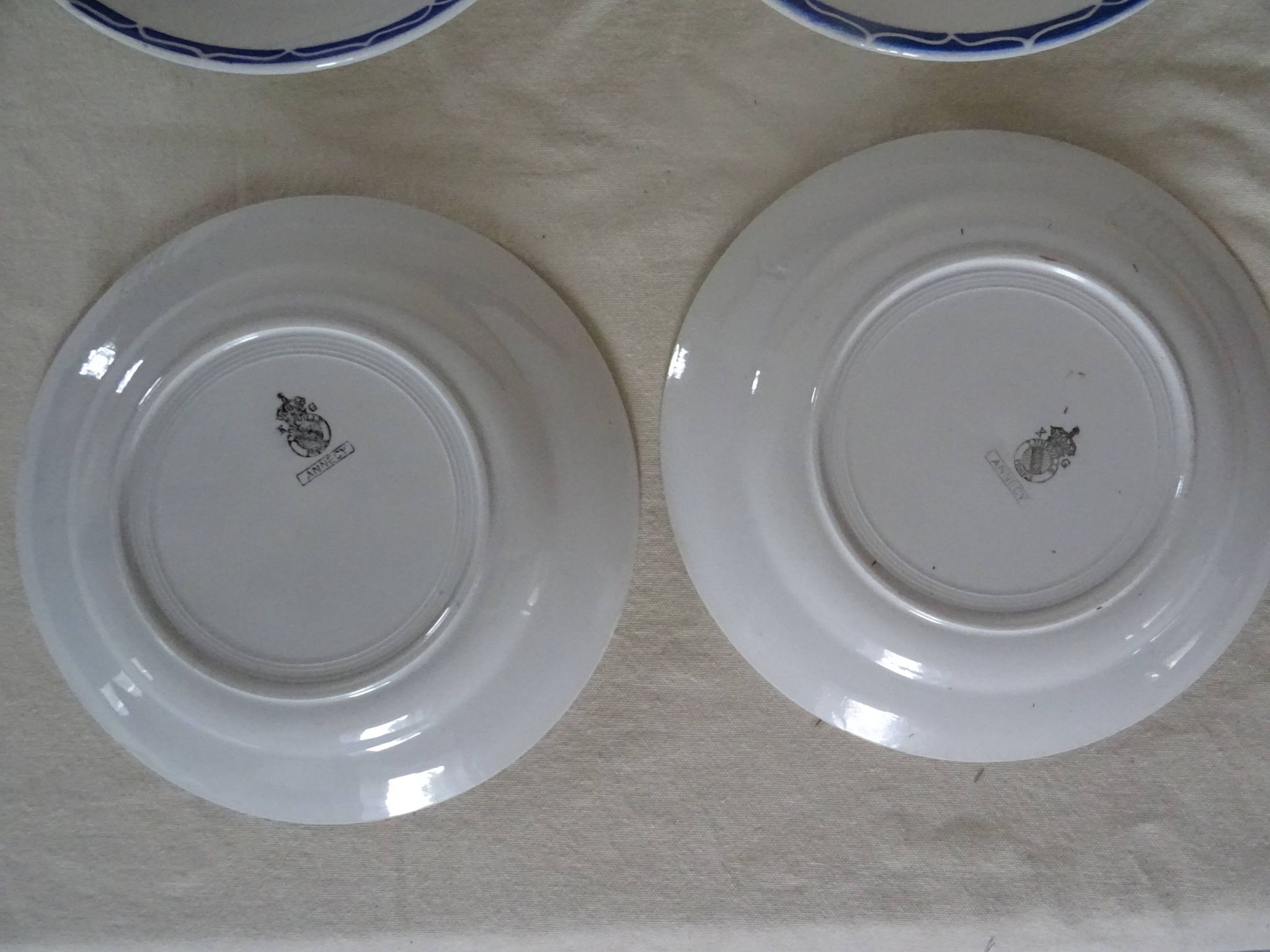 6 assiettes plates Lunéville  faience ancienne