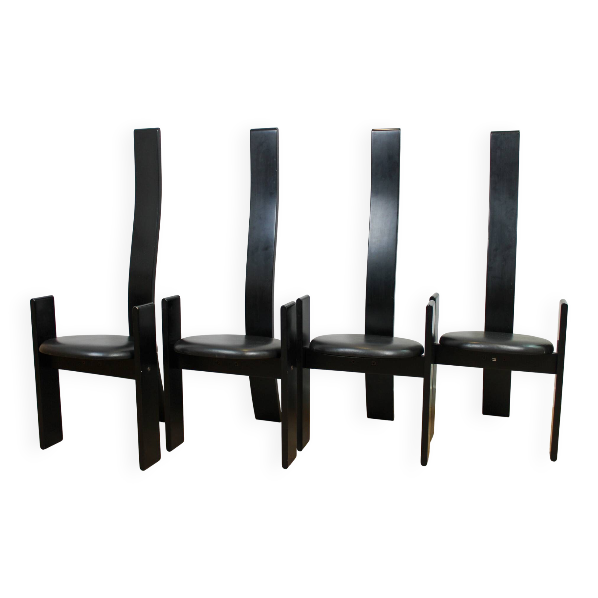 Set of 4 dining chairs model 'Golem' designed by Vico Magistretti for Poggi