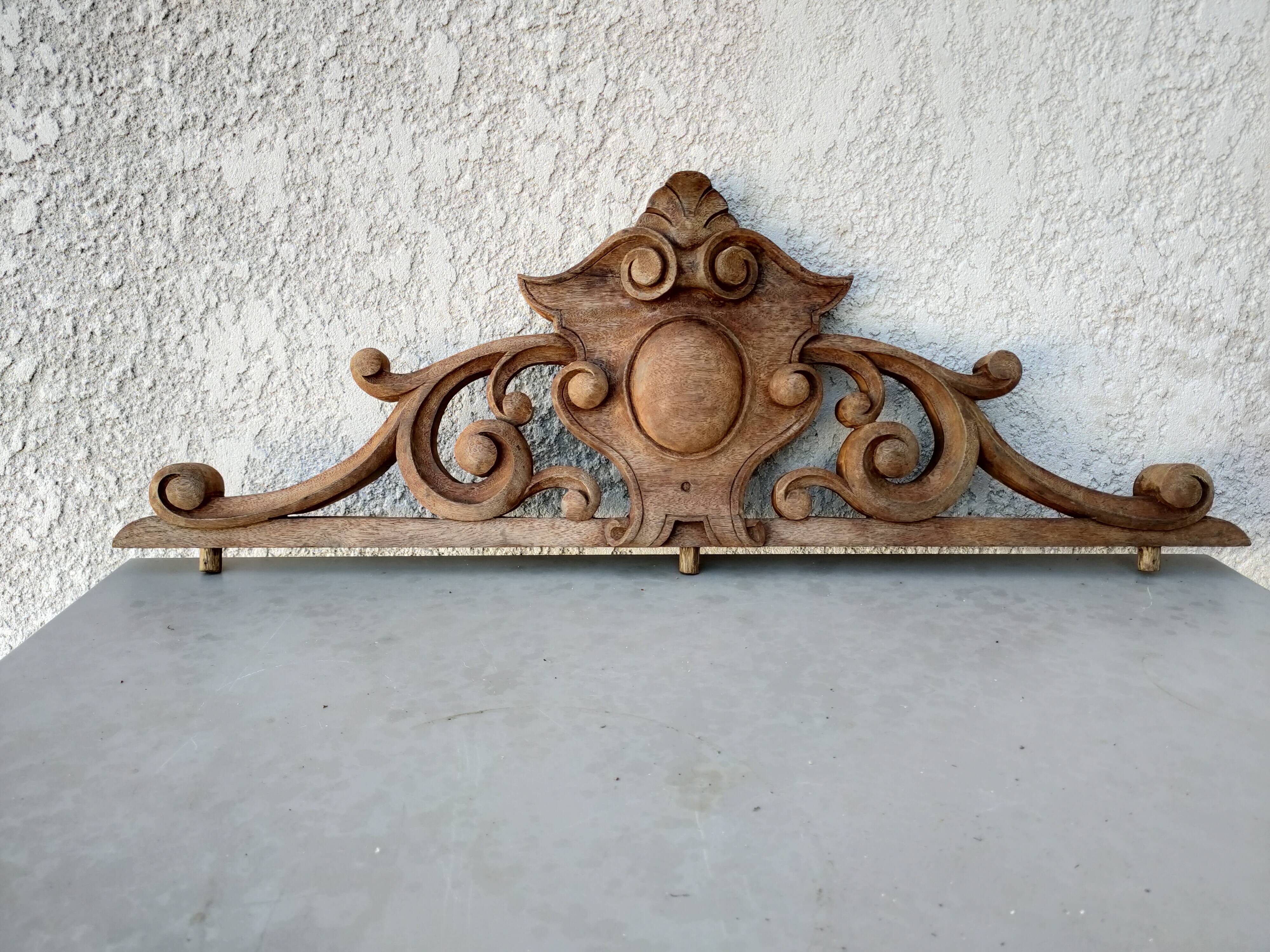 old wooden pediment