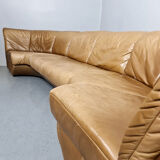 Vintage design leather curved modular sofa Rolf Benz