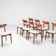 Harry Ostergaard set of eight dining chairs in teak Randers Denmark 1960