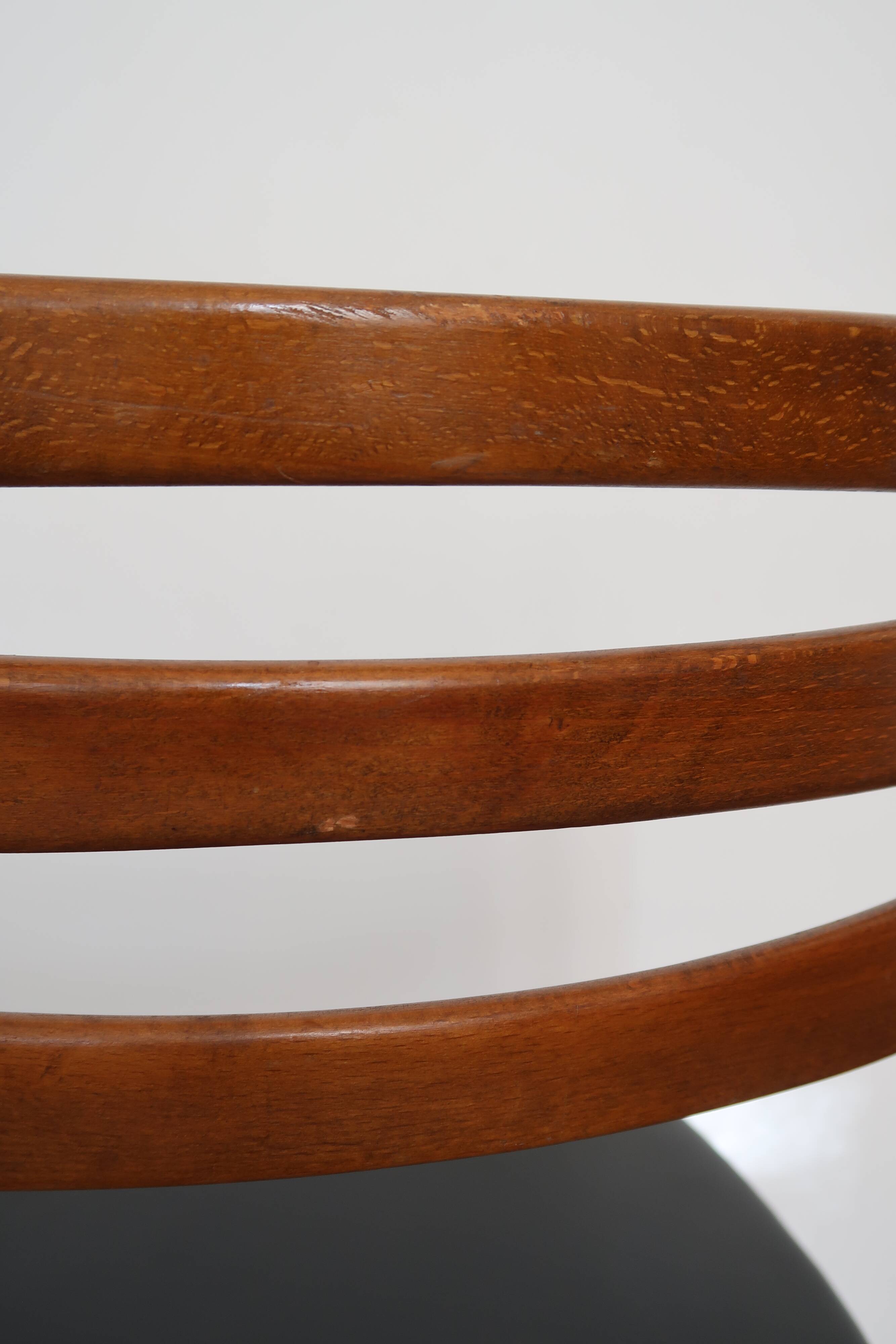 6 Scandinavian beech skai chairs