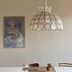 Suspension lampshade in mother-of-pearl 1950 vintage light fixture