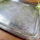 Silver-plated metal tray by Christofle – Floral decoration and monogram