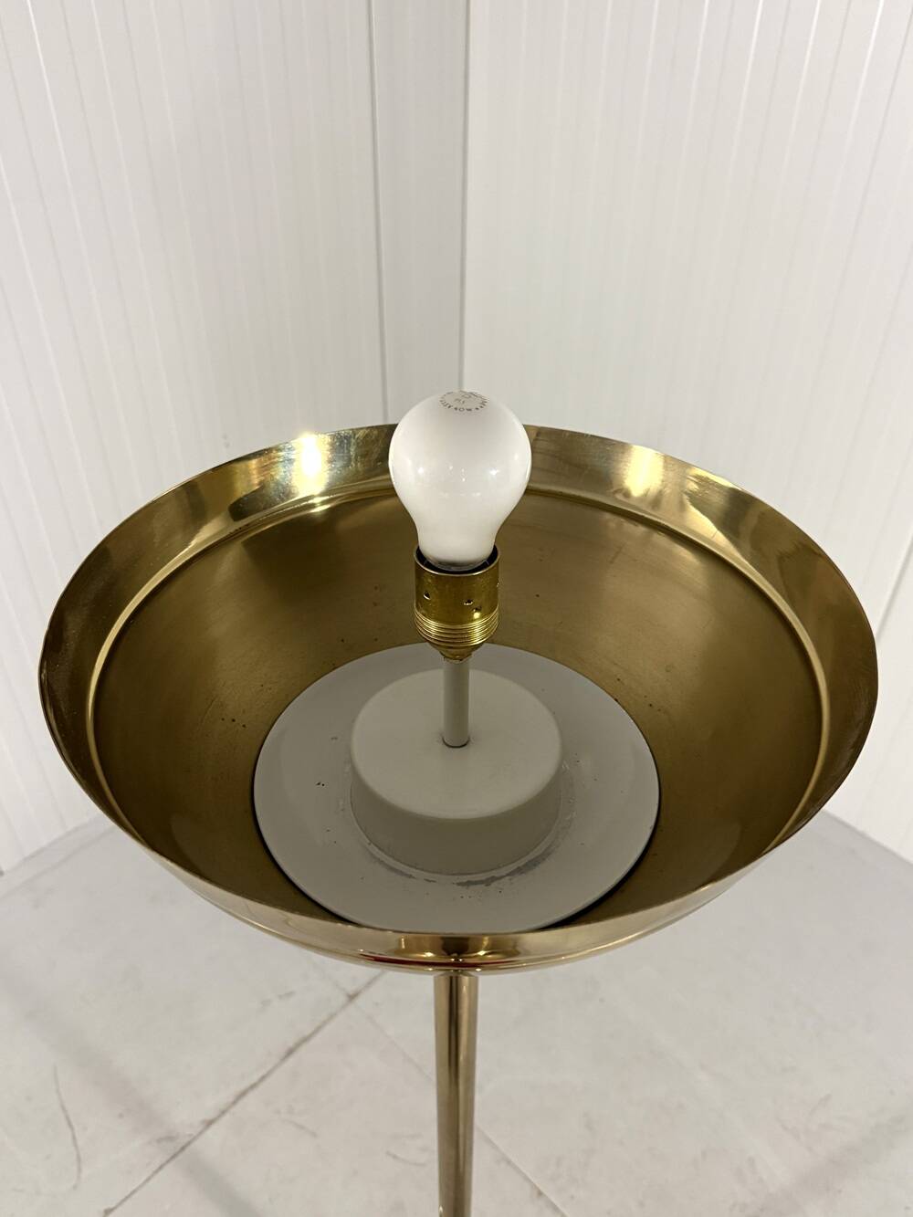 Vereinigte Werkstätten München brass & glass globe floor lamp 1960’s