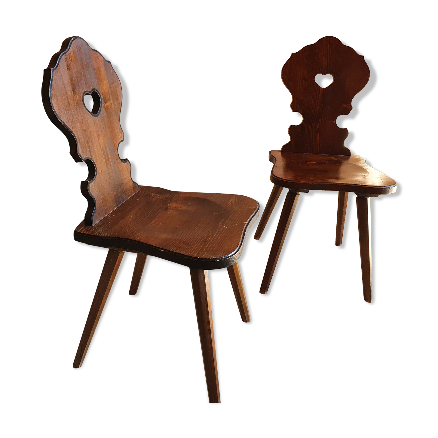 Pair of Alsatian brutalist chairs.