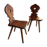 Pair of Alsatian brutalist chairs.