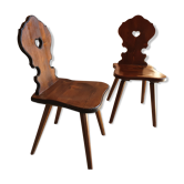 Paire de chaises brutalistes alsaciennes