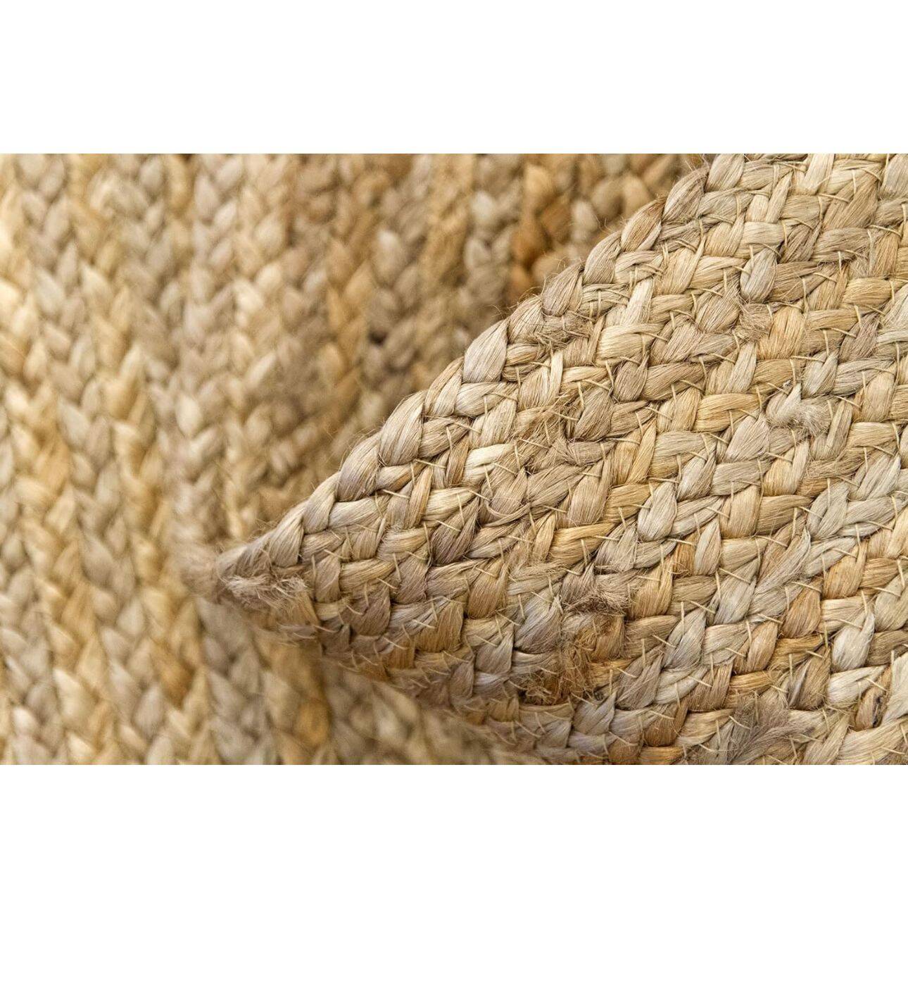 Natural Jute Rug, Alhambra Natural Color, 100% Jute Fiber Rug, Hand Braided