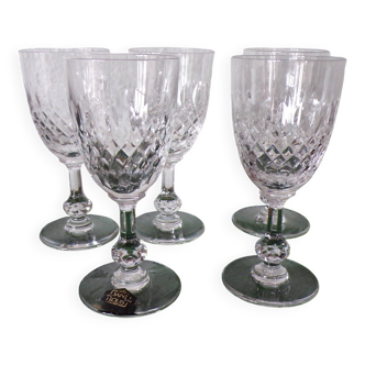 5 Saint Louis crystal wine glasses