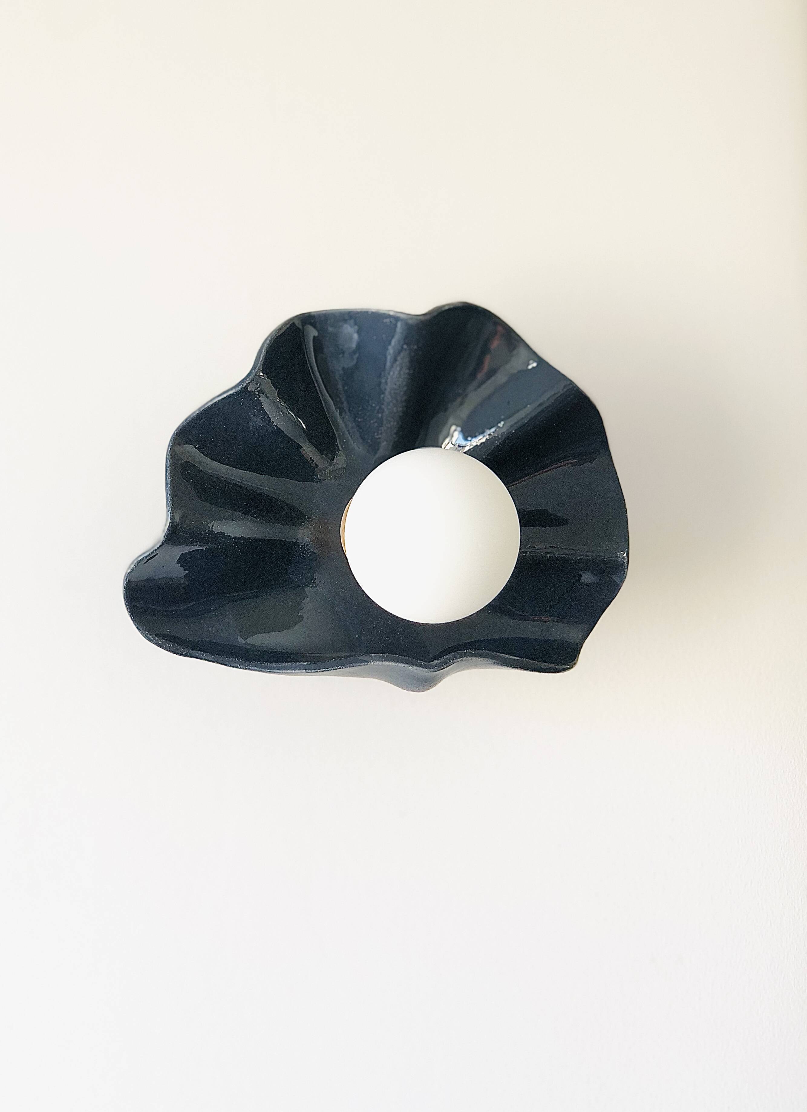 Concha Ceramic Wall Light - Coco Square - Midnight Blue