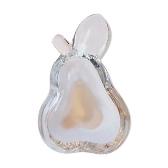 Trinket bowl pear crystal
