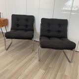 Beautiful set of 2 chrome chairs from the 60's