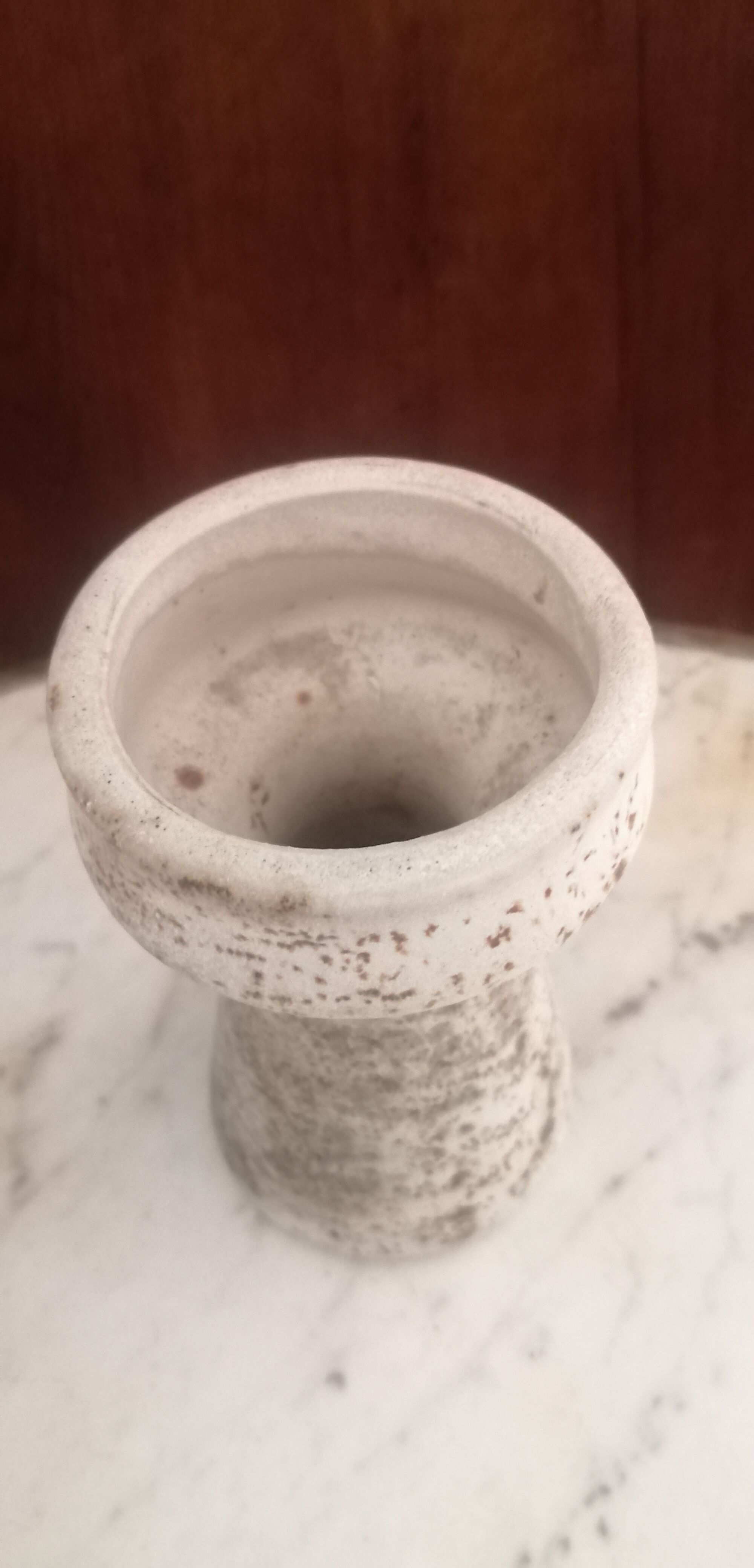 Vintage stoneware candle holder 70s