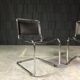 Paire de chaises S33 cuir noir et chrome
