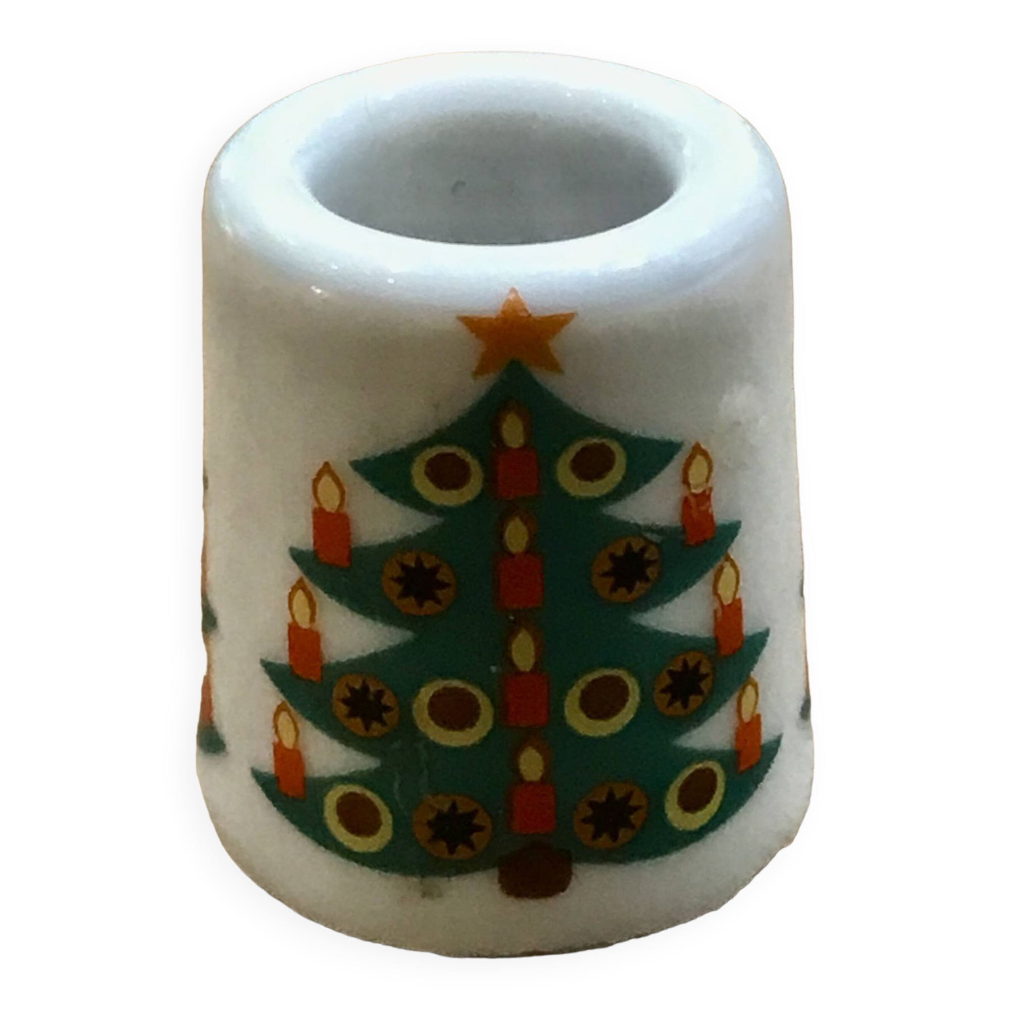 Mini German porcelain fir candle holder
