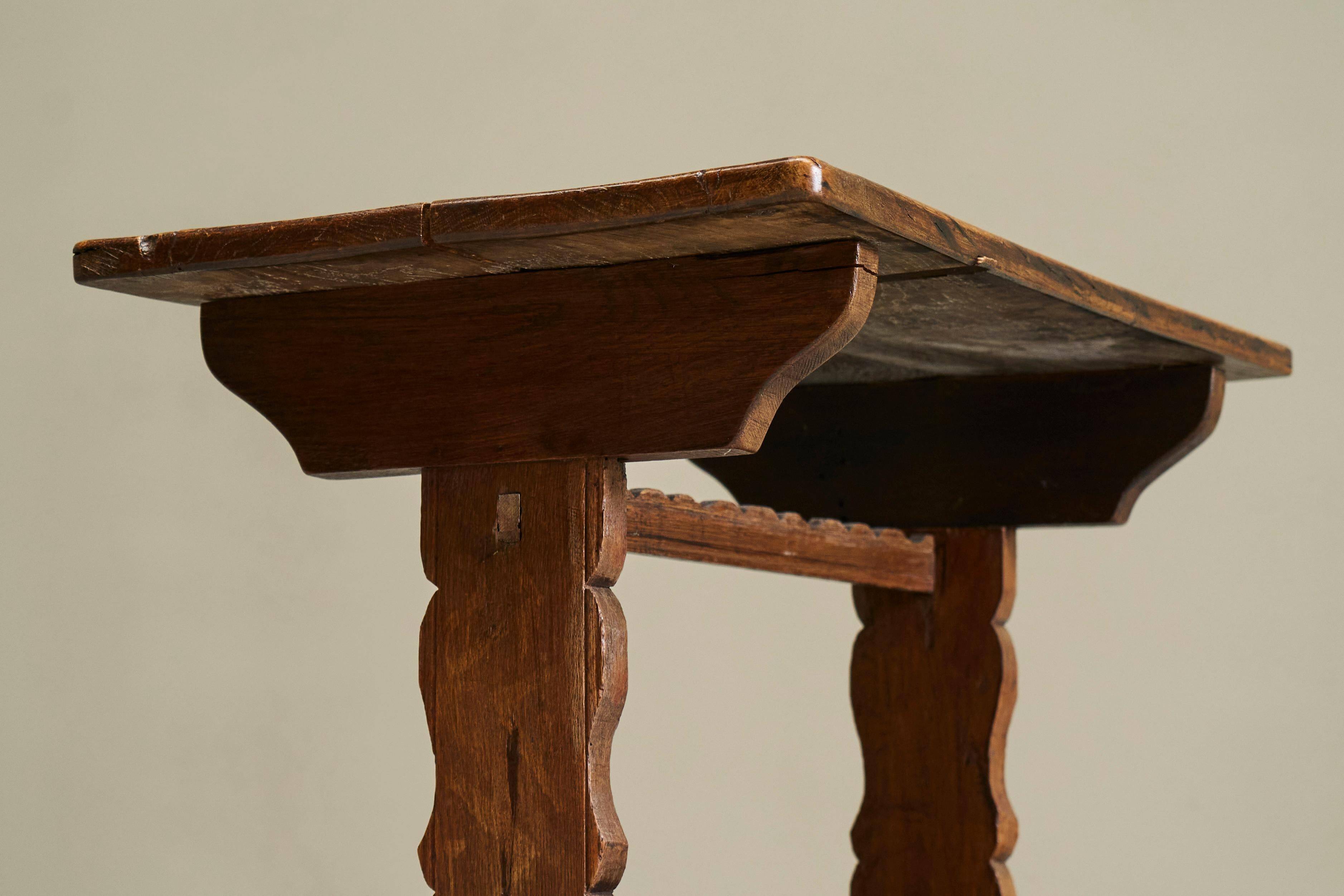 Wabi Sabi style side table in solid oak