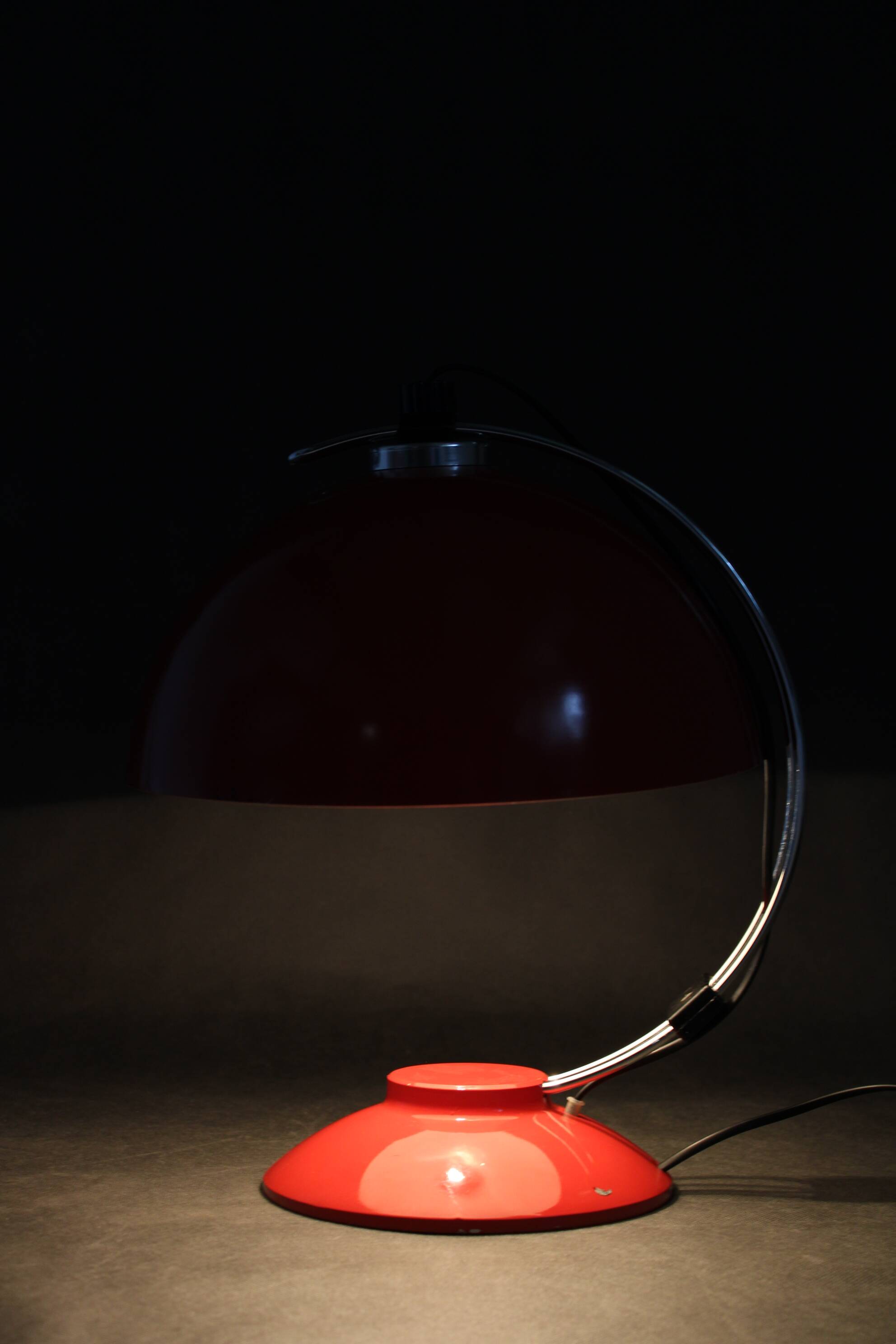 1970s Red Table Lamp ,Czechoslovakia