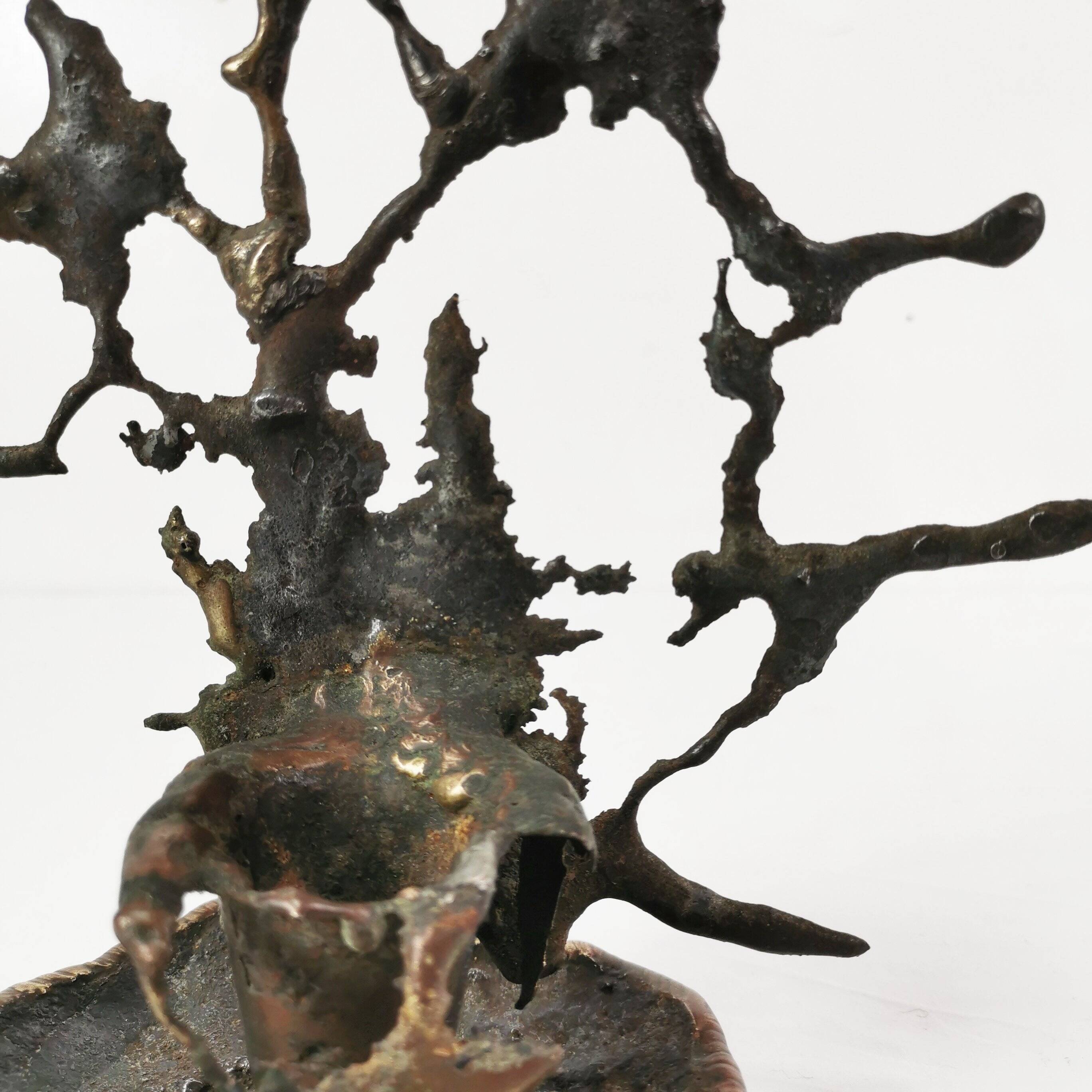 Brutalist cast iron candlestick, Belgium, 1960s.