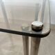 Pair of 2 massive chrome and smoked glass nesting tables / around 1980s