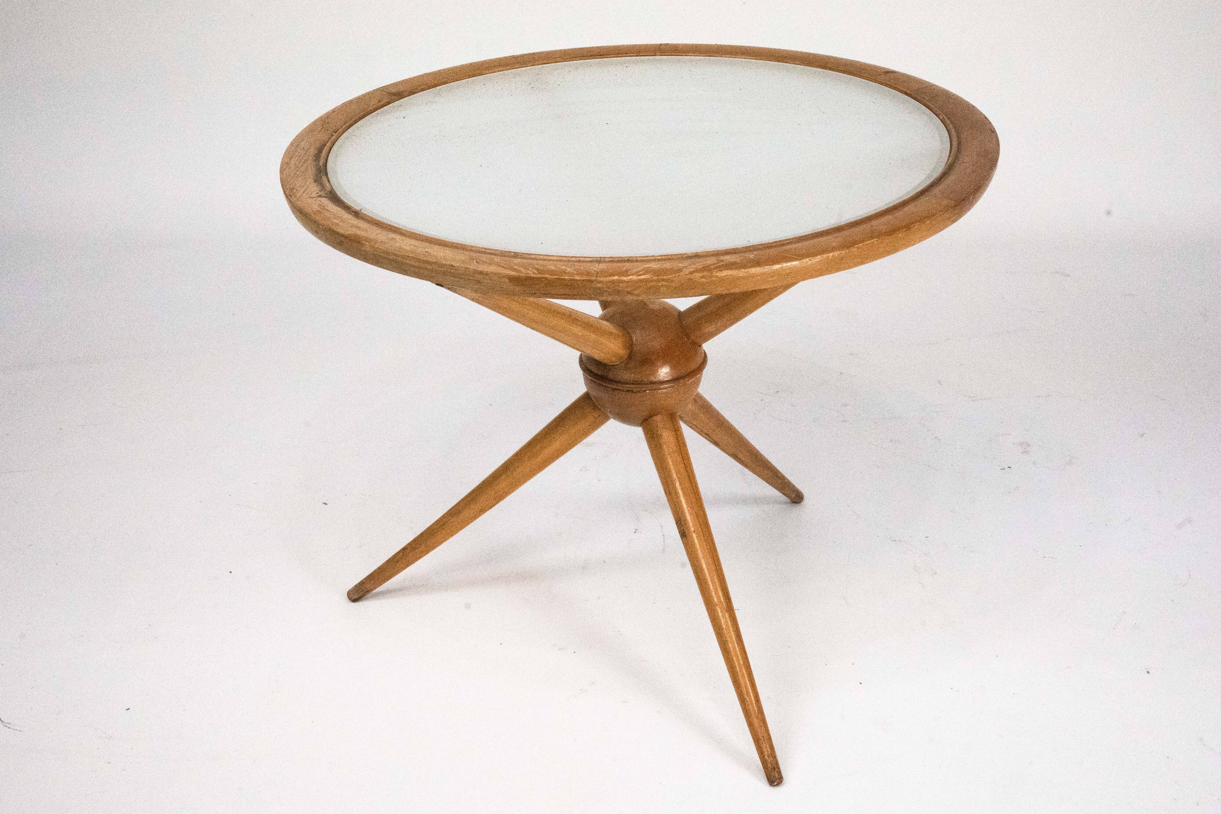 Mid-century round coffee table by Cesare Lacca, Italy, 1950s.