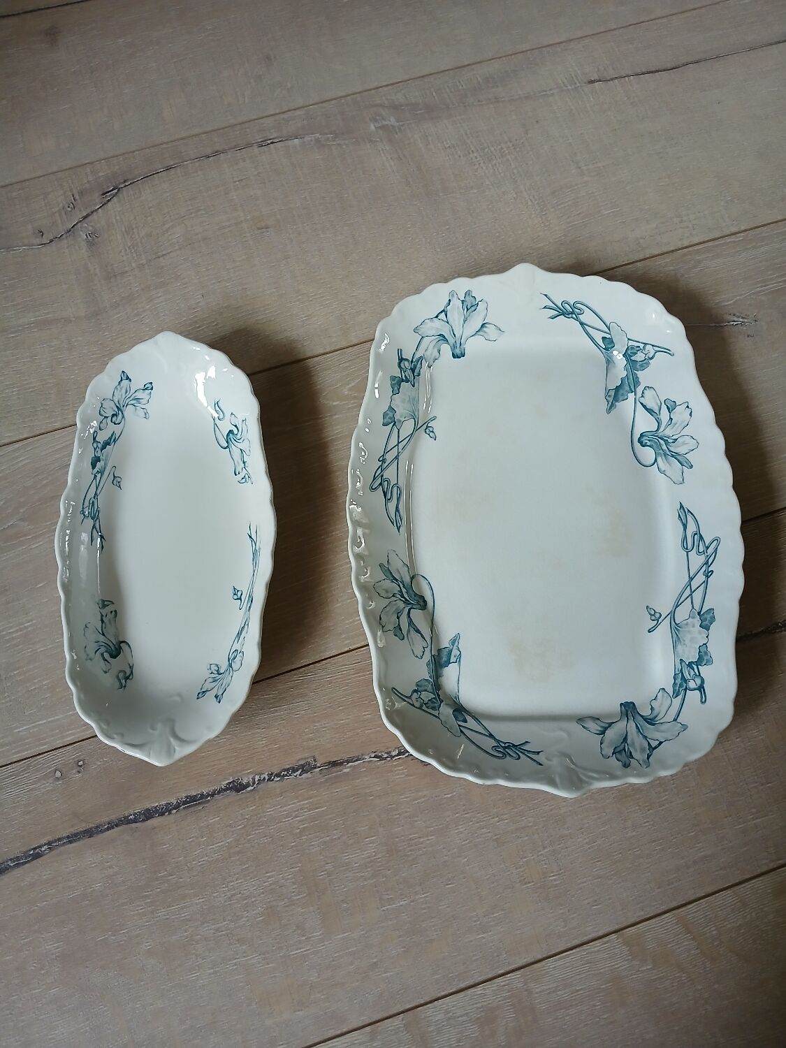 2 antique ironstone dishes