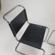 Set of 2  Bauhaus Tubular and Leather Cantilever chairs, 1970s