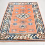 5x7 Orange & Blue Classic Vintage Rug, 154x203Cm