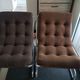 Chair tubular in Brown velvet of the 1970s