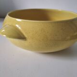 Salins Miramar lemon yellow dish – textured earthenware, 1950s–60s