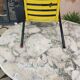 Armchair in black and yellow painted steel, circa 1950, in the style of Mallet-Stevens