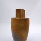 Vintage brown ceramic vase stamped "PV"