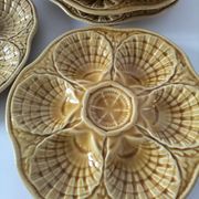 5 Sarreguemines caramel shell plates, 1950s