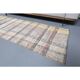 Vintage Turkish Hand-Knotted Wool Cotton White Kilim Runner Rug 75x208