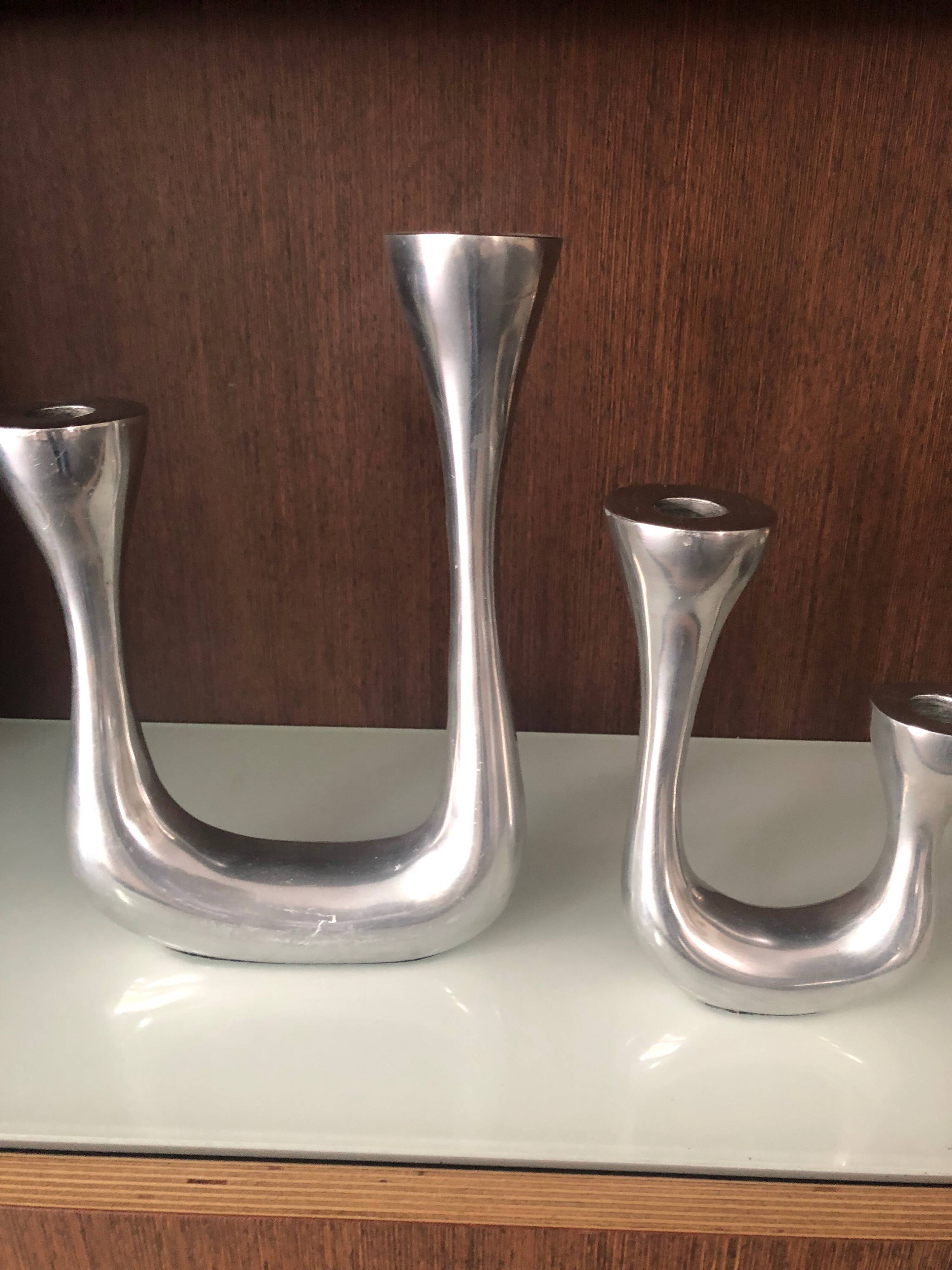 Cast aluminum candlesticks