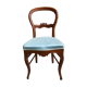 Old chair style louis philippe wood  vintage blue fabric