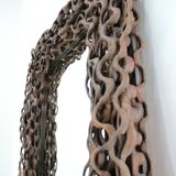 Large Mid-Century Tropical Wood Wall or Floor Mirror