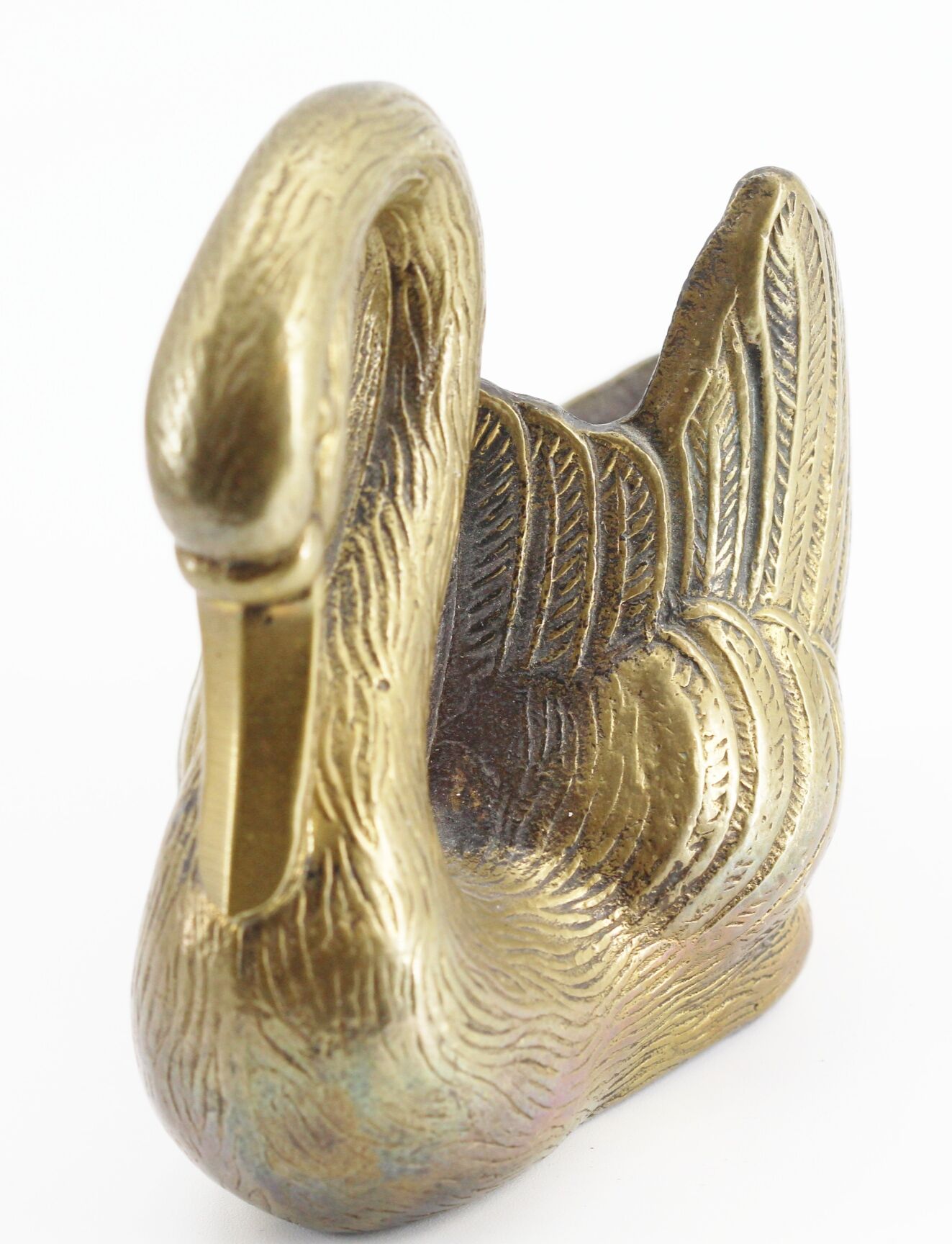 Swan brass trinket bowl