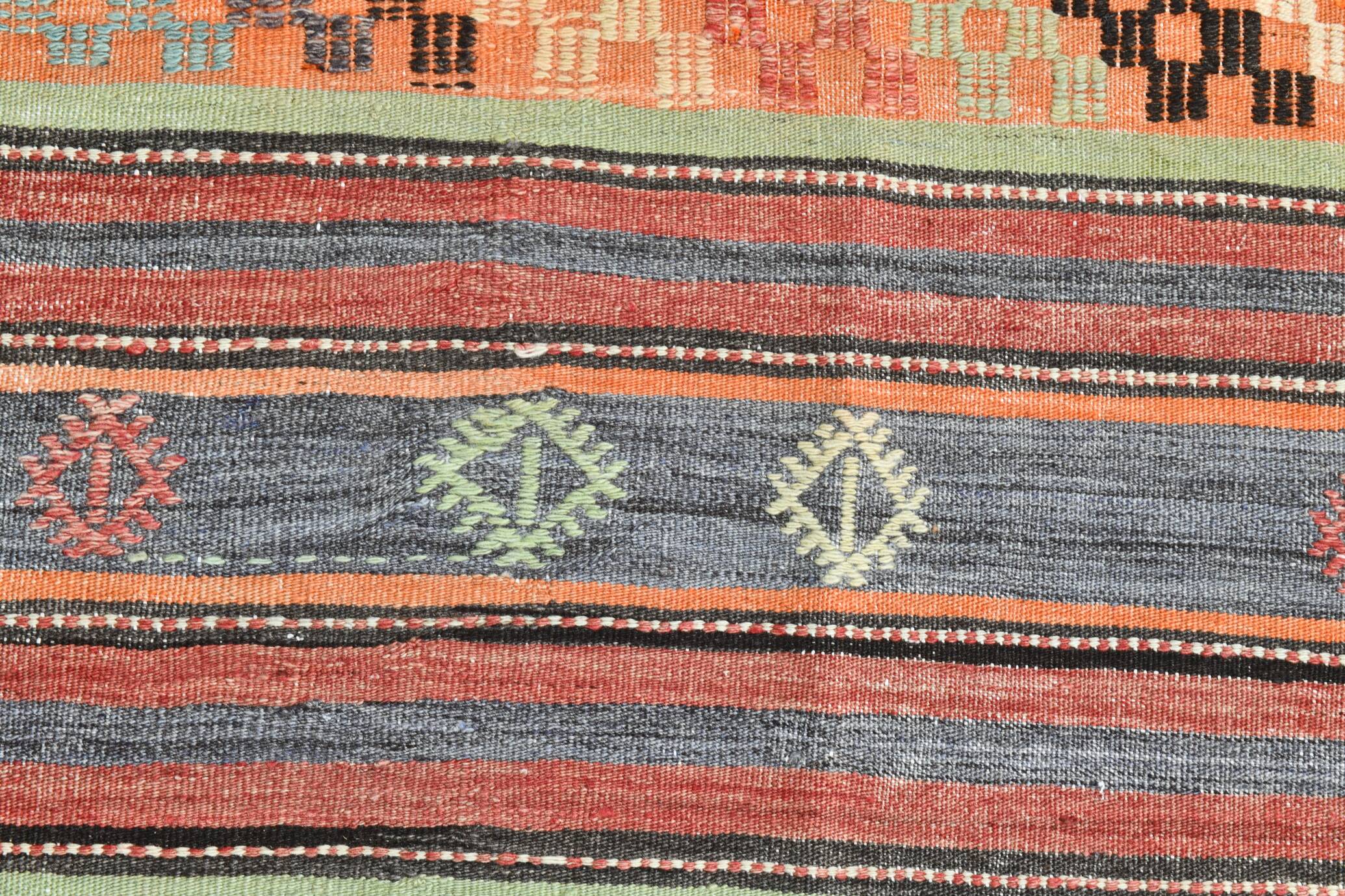Turkish Vintage Kilim Rug, 169x211 Cm