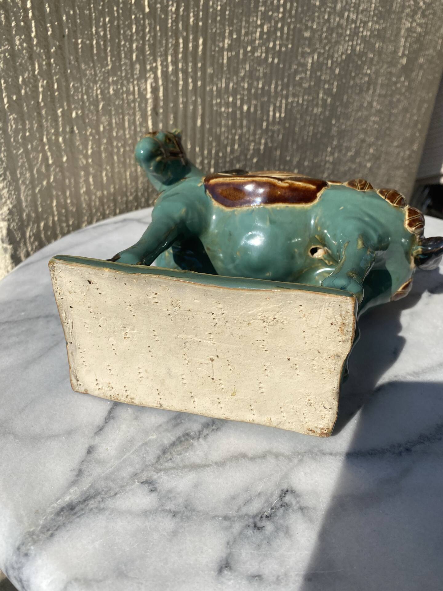 Vintage turquoise glazed ceramic horse