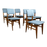 Series of 6 oak chairs, 1950