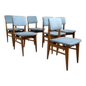 Série de 6 chaises en chêne, 1950