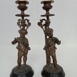 Bougeoirs putti musicians