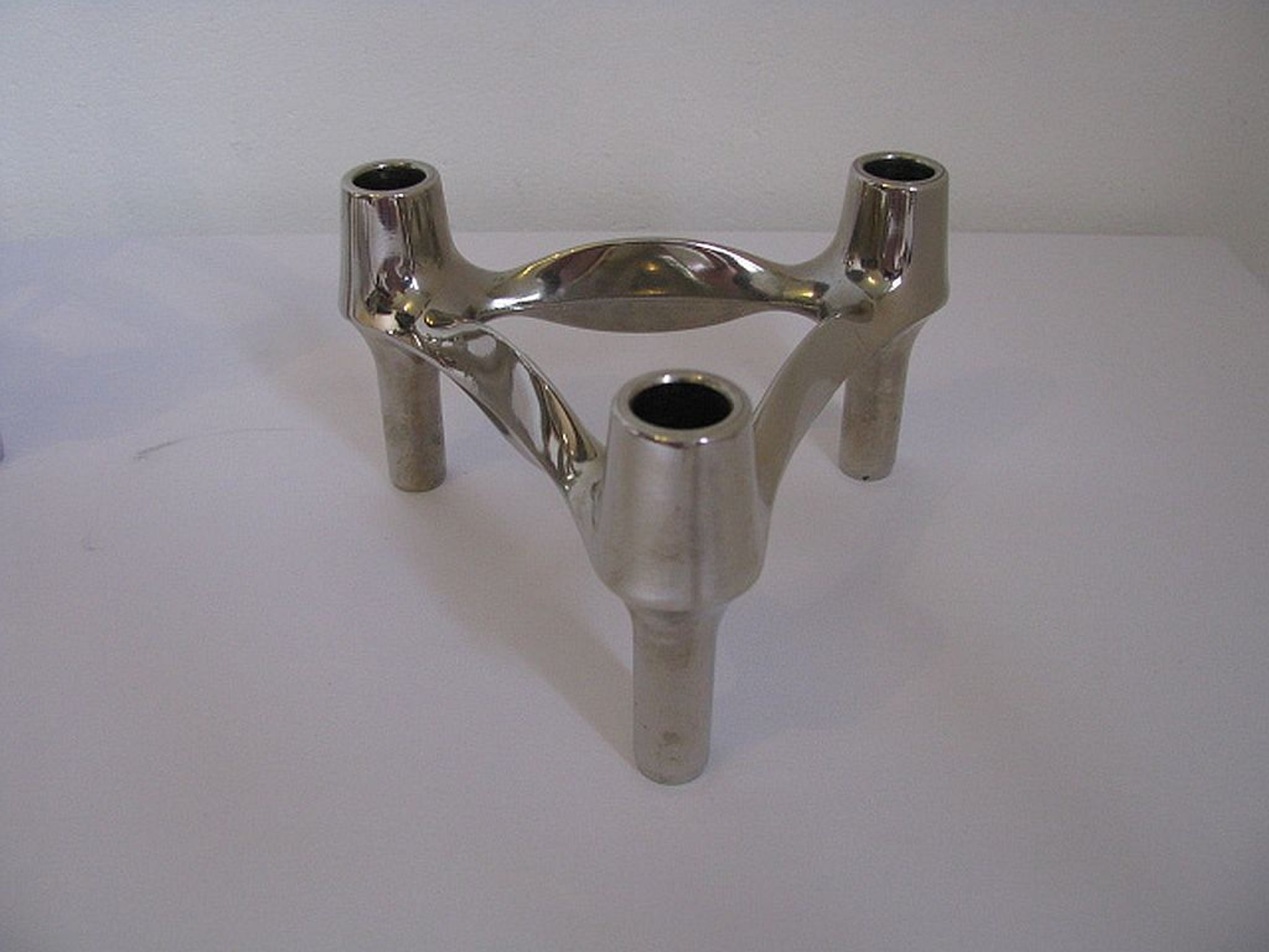 Set de bougeoirs modulaires Bmf édition argent conçus par Fritz Nagel & Ceasar Stoffi