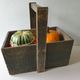 Raw wood horticulturer basket, black patina