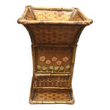 Colonne cache pot rotin